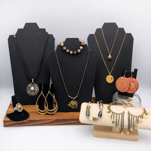 Boho Celestial Jewelry Lot Monet Bracelet Taurus Necklace Gemstone Set